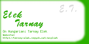elek tarnay business card